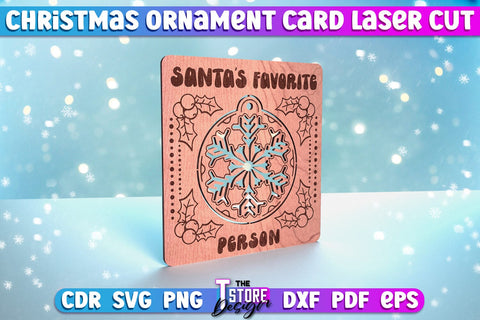 Christmas Ornament Card Laser Cut Bundle | Greeting Card | Christmas Gift Idea | CNC File SVG The T Store Design 