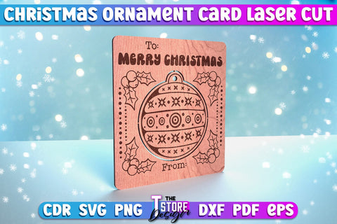 Christmas Ornament Card Laser Cut Bundle | Greeting Card | Christmas Gift Idea | CNC File SVG The T Store Design 