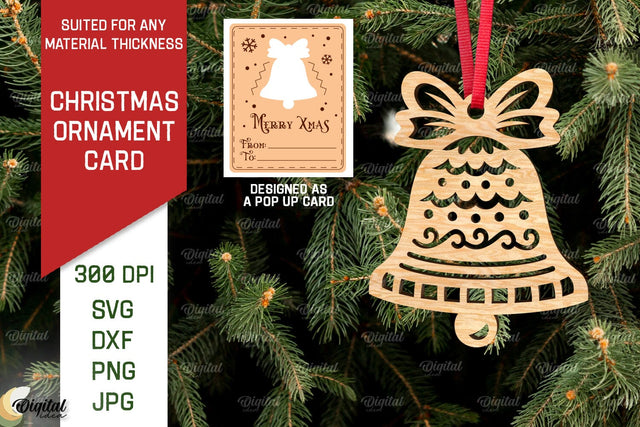 Christmas Ornament Card Laser Cut. Christmas Pop Up Card SVG SVG Evgenyia Guschina 