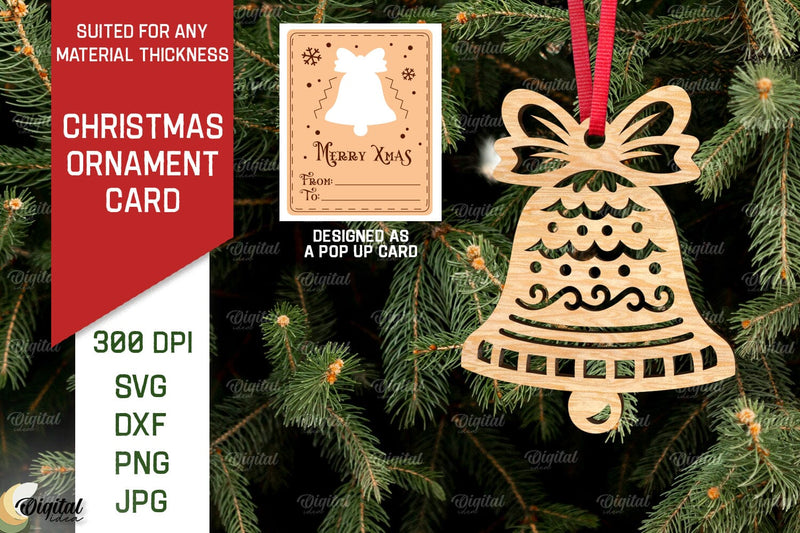 Christmas Ornament Card Laser Cut. Christmas Pop Up Card SVG SVG Evgenyia Guschina 