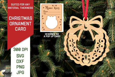 Christmas Ornament Card Laser Cut. Christmas Pop Up Card SVG SVG Evgenyia Guschina 