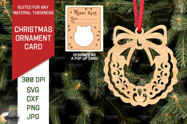 Christmas Ornament Card Laser Cut. Christmas Pop Up Card SVG SVG Evgenyia Guschina 