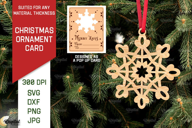 Christmas Ornament Card Laser Cut. Christmas Pop Up Card SVG SVG Evgenyia Guschina 