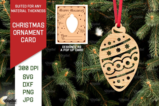 Christmas Ornament Card Laser Cut. Christmas Pop Up Card SVG SVG Evgenyia Guschina 