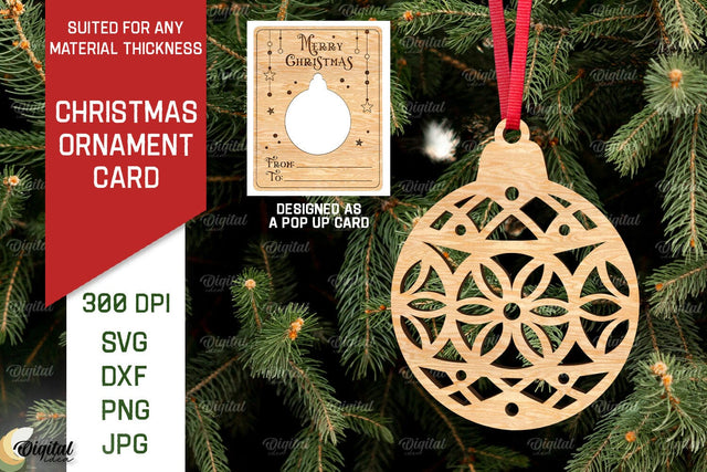 Christmas Ornament Card Laser Cut. Christmas Pop Up Card SVG SVG Evgenyia Guschina 