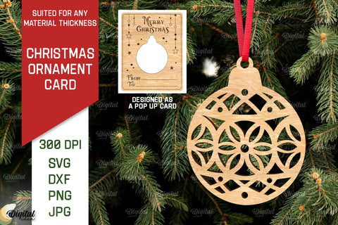 Christmas Ornament Card Laser Cut. Christmas Pop Up Card SVG SVG Evgenyia Guschina 