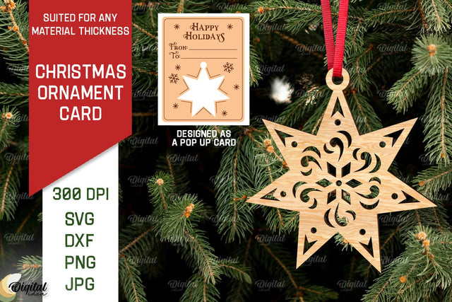 Christmas Ornament Card Laser Cut. Christmas Pop Up Card SVG SVG Evgenyia Guschina 