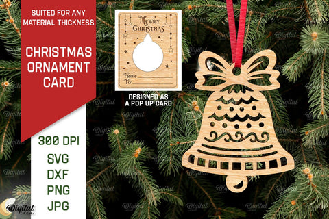 Christmas Ornament Cards Laser Cut Bundle. XMas Pop Up Cards SVG Evgenyia Guschina 