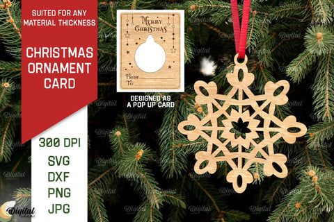 Christmas Ornament Cards Laser Cut Bundle. XMas Pop Up Cards SVG Evgenyia Guschina 