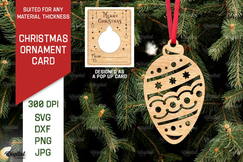 Christmas Ornament Cards Laser Cut Bundle. XMas Pop Up Cards SVG Evgenyia Guschina 
