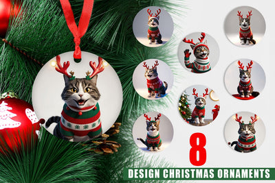 Christmas Ornament Cat Christmas Sublimation artnoy 