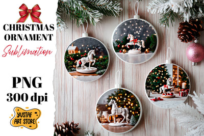 Christmas ornament ceramic horse sublimation. Sublimation Yustaf Art Store 