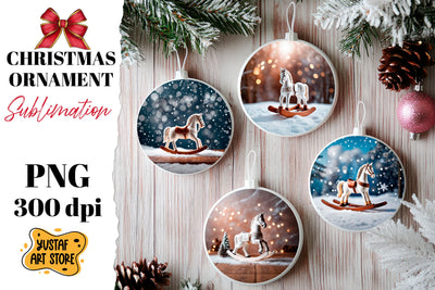 Christmas ornament ceramic horse sublimation. Sublimation Yustaf Art Store 