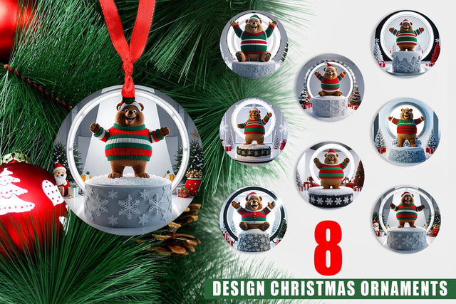 Christmas Ornament Christmas Bear Sublimation artnoy 