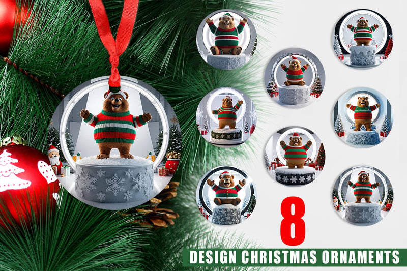 Christmas Ornament Christmas Bear Sublimation artnoy 