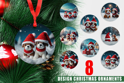 Christmas Ornament Christmas Crochet Dog Sublimation artnoy 