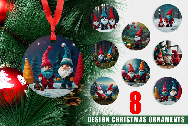 Christmas Ornament Christmas Crochet Gnomes Sublimation artnoy 
