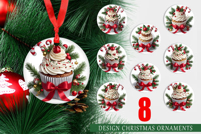 Christmas Ornament Christmas Cupcake Sublimation artnoy 