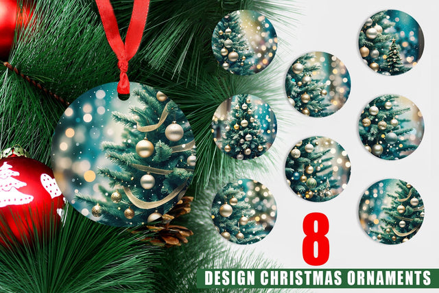 Christmas Ornament Christmas Tree Bokeh Sublimation artnoy 