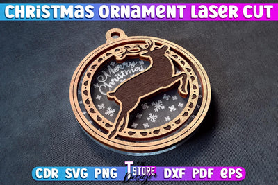 Christmas Ornament | Christmas Tree Decoration | Christmas Gift Idea | CNC File SVG The T Store Design 