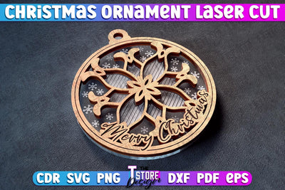 Christmas Ornament | Christmas Tree Decoration | Christmas Gift Idea | CNC File SVG The T Store Design 