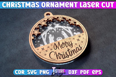 Christmas Ornament | Christmas Tree Decoration | Christmas Gift Idea | CNC File SVG The T Store Design 