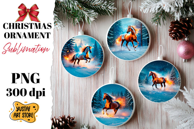 Christmas ornament crystal horse sublimation. Sublimation Yustaf Art Store 