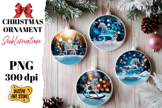 Christmas ornament crystal horse sublimation. Sublimation Yustaf Art Store 