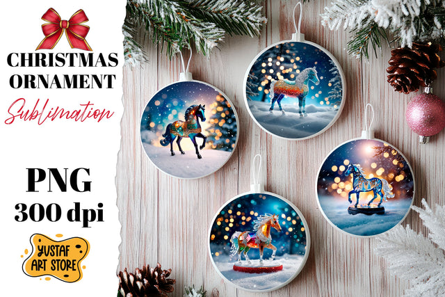Christmas ornament crystal horse sublimation. Sublimation Yustaf Art Store 