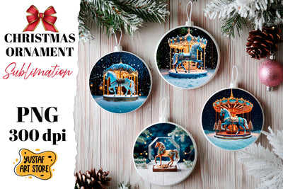 Christmas ornament crystal horse sublimation. Sublimation Yustaf Art Store 