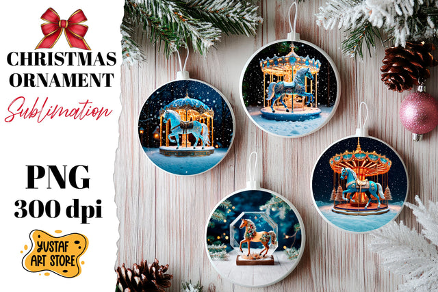 Christmas ornament crystal horse sublimation. Sublimation Yustaf Art Store 