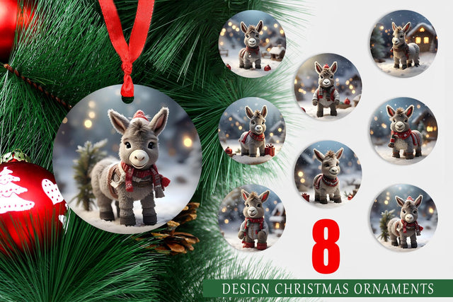 Christmas Ornament Donkey Sublimation artnoy 