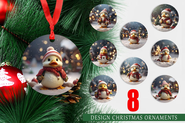 Christmas Ornament Duck Sublimation artnoy 