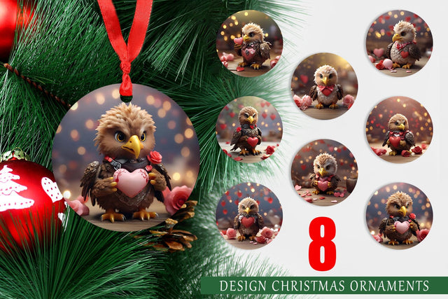 Christmas Ornament Eagle Valentine Sublimation artnoy 
