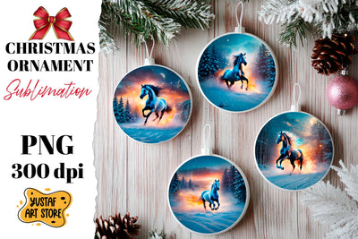 Christmas ornament flame horse sublimation. Sublimation Yustaf Art Store 