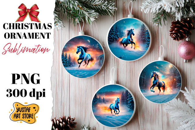 Christmas ornament flame horse sublimation. Sublimation Yustaf Art Store 