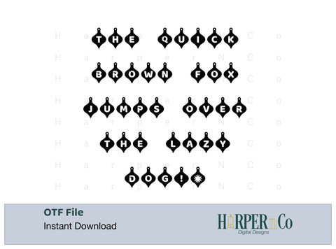 Christmas Ornament Font, Christmas Font, Playful Craft Font, Mini Font Set, OTF File Font HarperNCo 