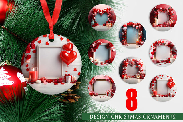 Christmas Ornament Frame Valentine Sublimation artnoy 