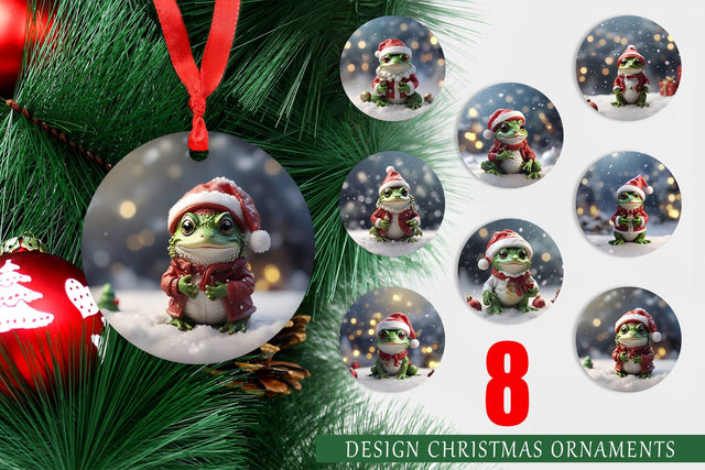 Christmas Ornament Frog Sublimation artnoy 