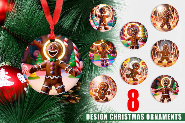 Christmas Ornament Gingerbread Man Sublimation artnoy 