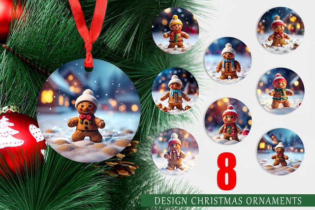 Christmas Ornament Gingerman Sublimation artnoy 