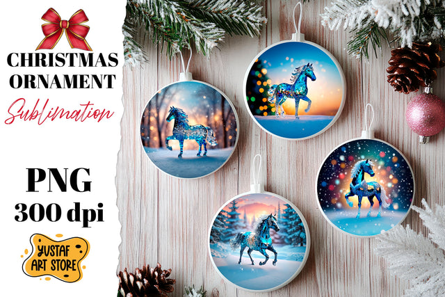 Christmas ornament horse carousel sublimation. Sublimation Yustaf Art Store 