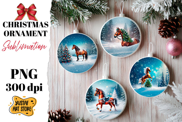 Christmas ornament horse sublimation. Sublimation Yustaf Art Store 