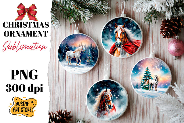 Christmas ornament horse sublimation. Sublimation Yustaf Art Store 