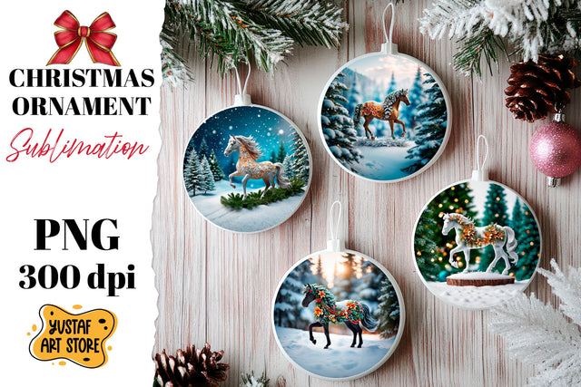 Christmas ornament horse sublimation. Sublimation Yustaf Art Store 