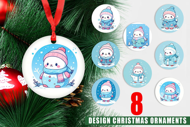Christmas Ornament Kawaii Winter Sublimation artnoy 