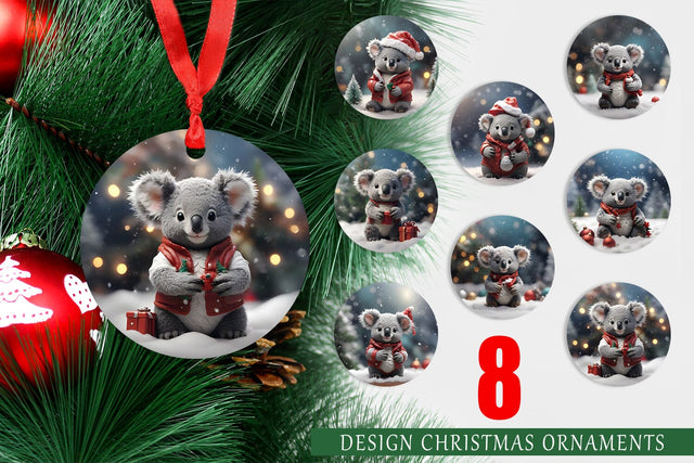 Christmas Ornament Koala Sublimation artnoy 