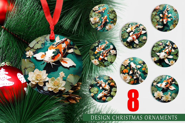 Christmas Ornament ,Koi Fish Sublimation artnoy 