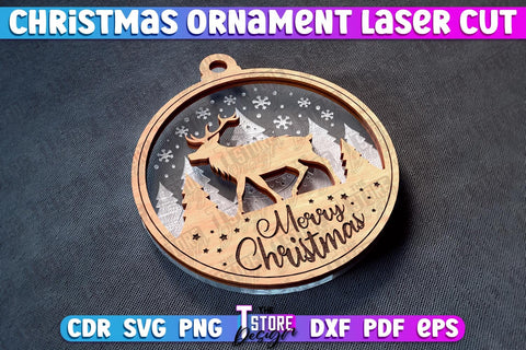 Christmas Ornament Laser Cut Bundle | Christmas Tree Decoration | Christmas Gift Idea | CNC File SVG The T Store Design 