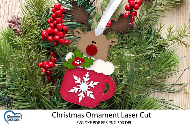 Christmas Ornament Laser Cut. Christmas Ornament SVG. SVG Samaha Design 